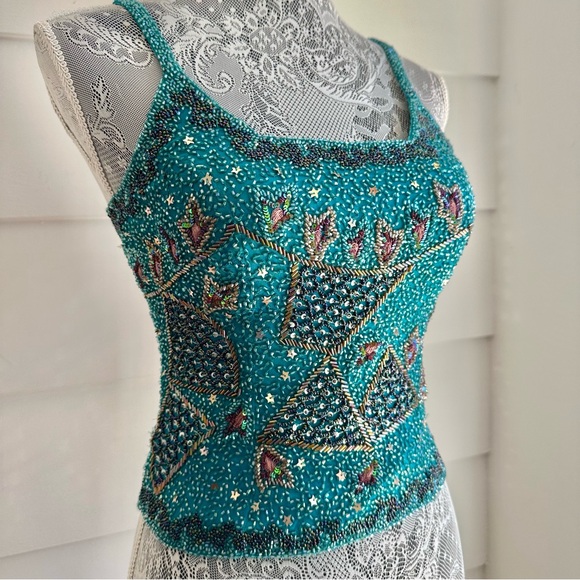Beaded and Sequin Embellished Cropped Tank size XS - Picture 2 of 10